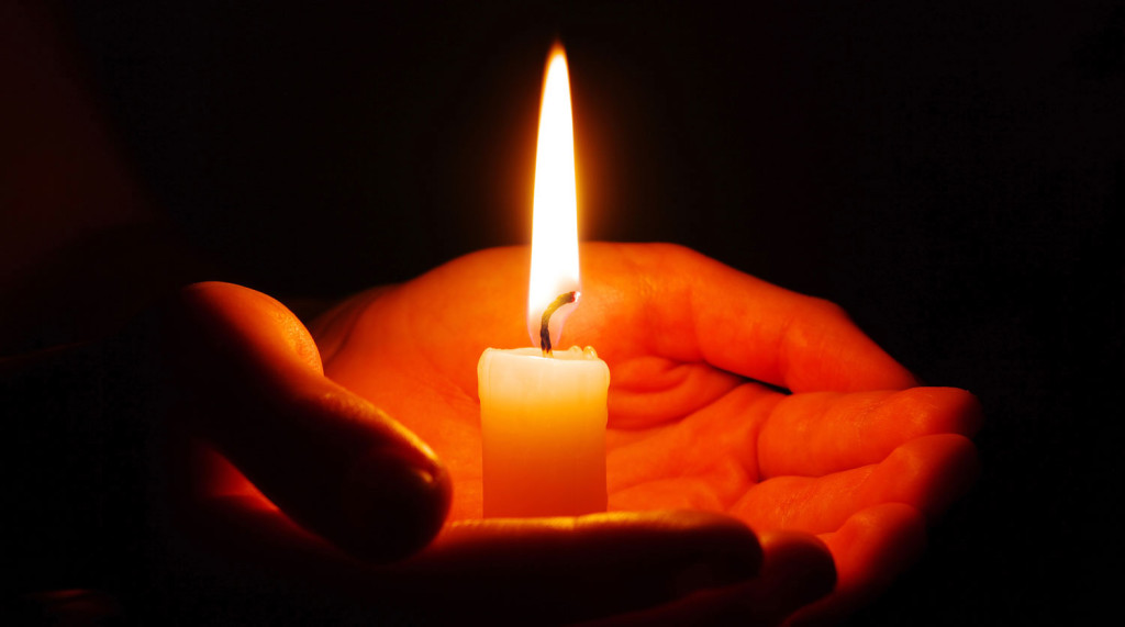 candle in a hand